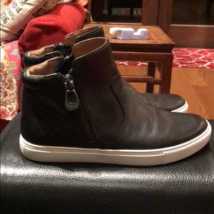 high top leather sneakers